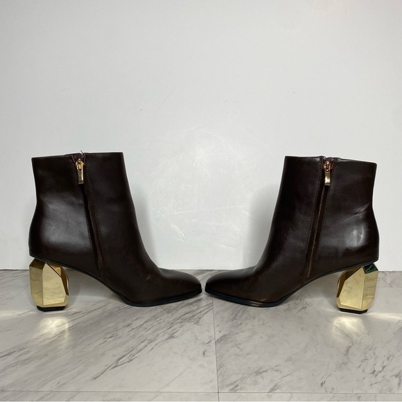 Franco Sarto Tiera Brown Leather Bootie 8 1/2 M - Picture 5 of 16